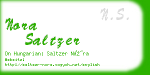 nora saltzer business card